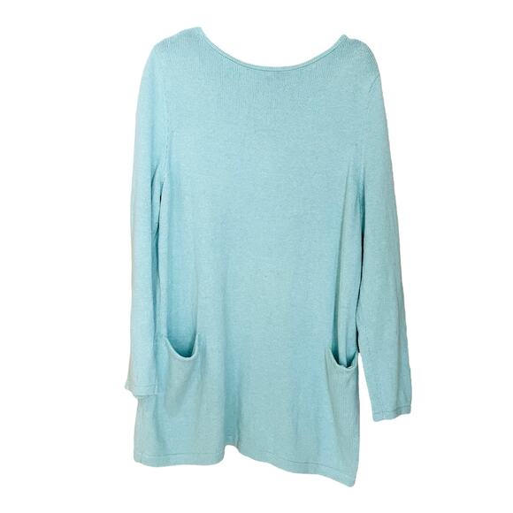 J. Jill Pure Wool & Cotton Sweater Womens Large Long Sleeve with Front Pockets - Picture 2 of 9